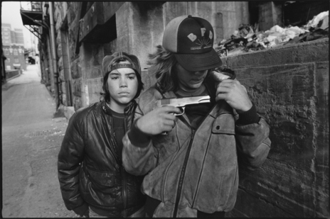 'Rat and Mike with a Gun, Seattle, Washington, 1983'