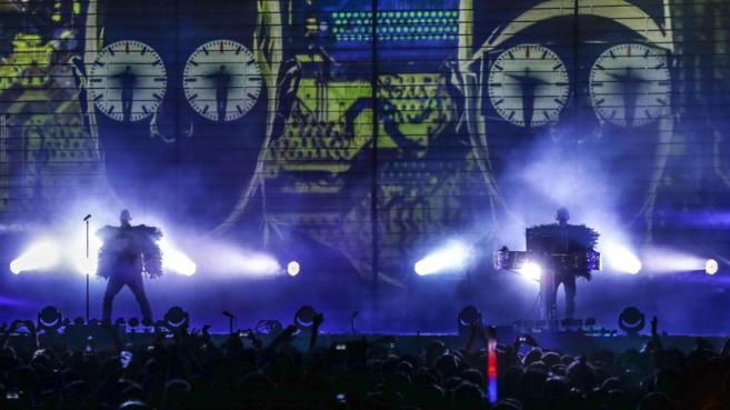 Un momento del concierto de Pet Shop Boys en el Festival SOS 4.8 de...