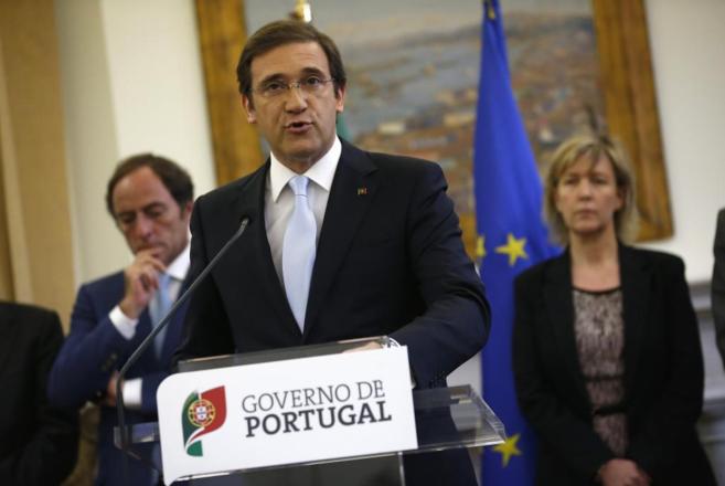El primer ministro portugus Pedro Passos Coelho durante la rueda de...