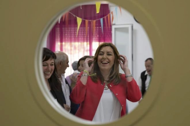 La presidenta de la Junta de Andalucía, Susana Díaz, durante una...