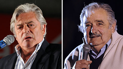 Luis Alberto Lacalle y Jose Mujica. | AFP