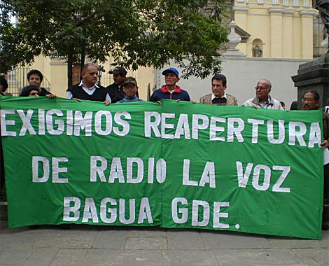 Protesta en favor de Radio La Voz de Bagua,| Beatriz Jimnez