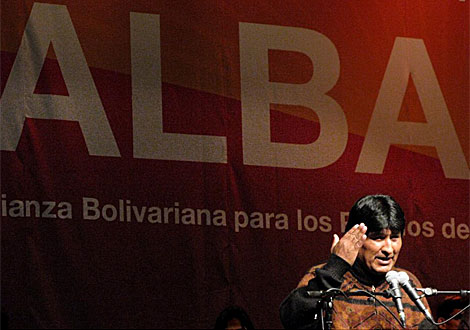 Evo Morales durante un discurso en Copenhague(Dinamarca).|Efe