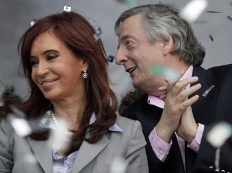 La presidenta Cristina y su esposo Nestor Kirchner.| Ap