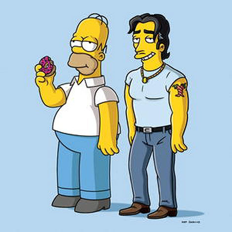 Homer Simpson junto a su nuevo compañero Ricardo 'La bomba'. (Foto: New York Post)