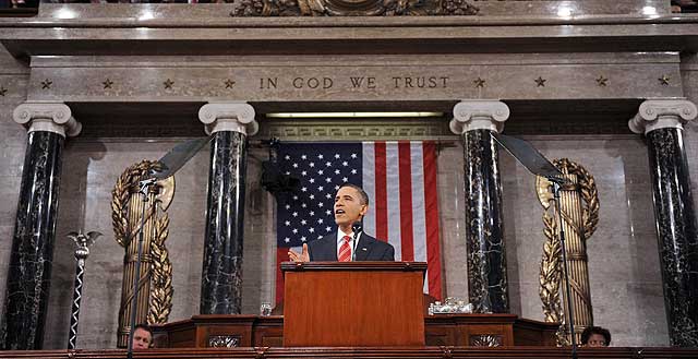 Barack Obama pronuncia su discurso en el Capitolio. | Reuters