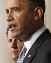 Obama y Geithner, este lunes. | Reuters
