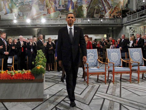 Ceremonia de entrega del Premio Nobel de la Paz a Obama.