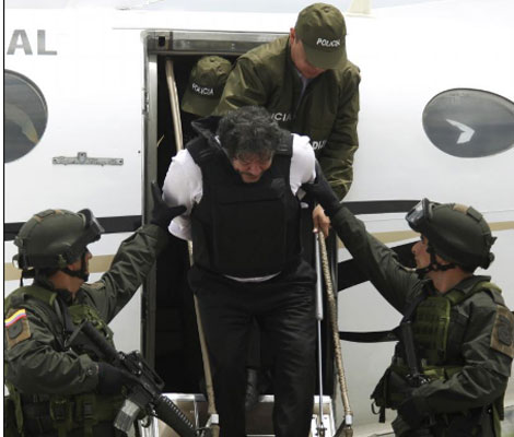 El narcotraficante Ramn Quintero a su llegada a Bogot. | AP