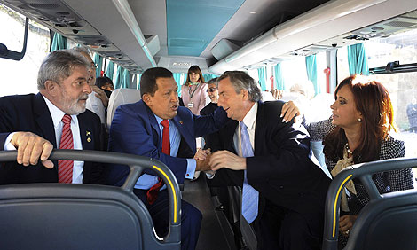 Lula da Silva, Hugo Chvez, Nstor Kirchner y Cristina Fernndez. | Reuters