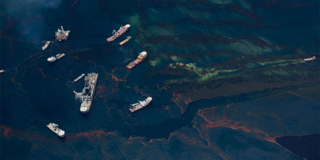 Vista area de la zona del derrame en el Golfo de Mxico. | Reuters