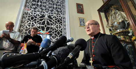 El Cardenal Jaime Ortega durante la rueda de prensa. | Efe
