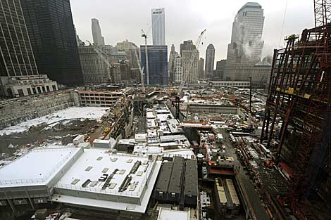 Obras en el lugar donde se levantaba el World Trade Center de Nueva York. | AFP