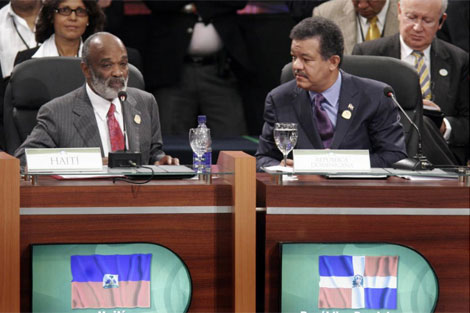 El presidente de Hait, Ren Prval, durante su intervencin en la cumbre. | Reuters