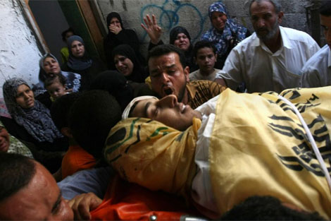 Funerales de Fayez al-Ferai, uno de los palestinos muertos por el bombardeo israel. | AFP