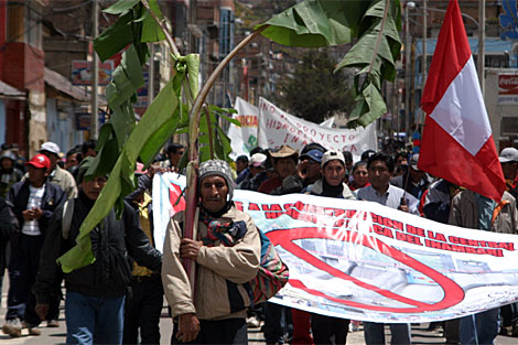 Protestas contra el proyecto Inambari. | La República