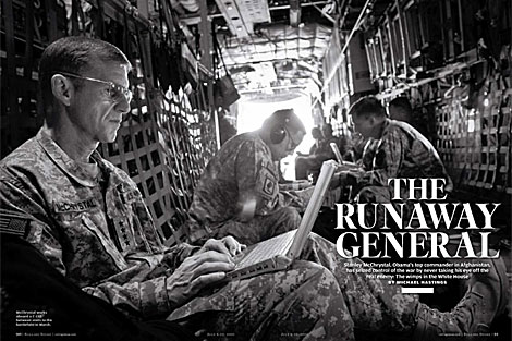 Imagen del artículo sobre McChrystal en 'Rolling Stone'. | AP