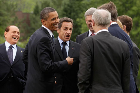 Los lderes de los pases ms poderosos: Obama, Berlusconi y Sarkozy entre otros. | Afp