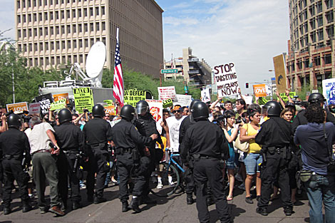 Manifestantes en Phoenix. | Carlos Fresneda