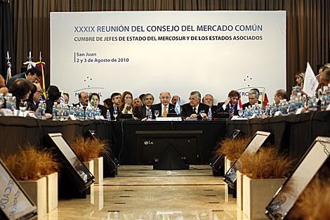 El canciller argentino habla durante la instalacin del consejo de Mercosur. | Efe