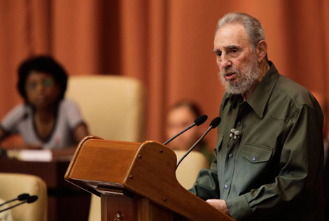 Fidel Castro en su reaparicin en el Parlamento.| Reuters