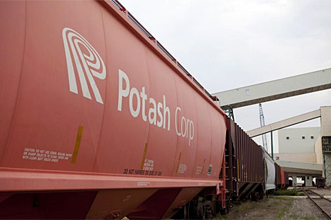 Un vagn de tren de la empresa Potash. | Reuters