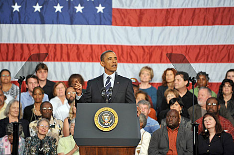 Barack Obama en Cleveland, Ohio. | AFP