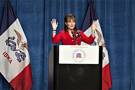 Sarah Palin en una cena de recaudación de fondos para el Partido Republicano. | Reuters