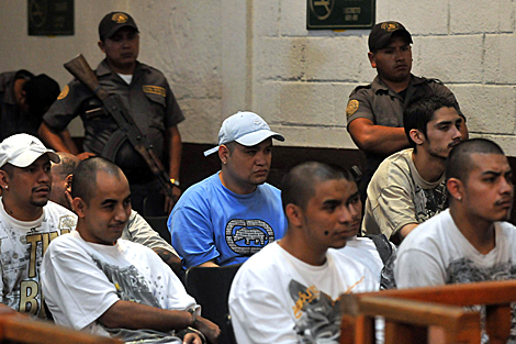 Miembros de la pandilla 'Mara 18' detenidos en Guatemala. | AFP