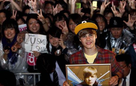 Justin Bieber en un acto promocional en Japn. I AP