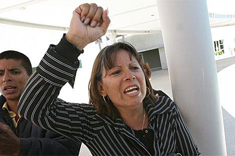Marisela Escobedo durante una protesta en abril. | Efe