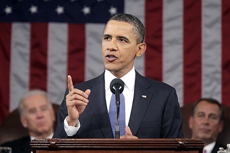Barack Obama en el Discurso sobre el Estado de la Unin. | Afp