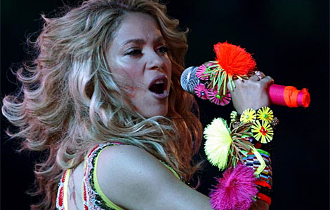 Shakira durante la gala de clausura del Mundial. I AP