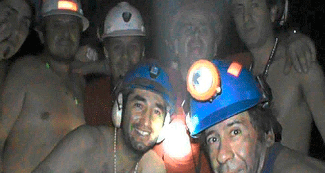 Una de las primeras imágenes de los mineros