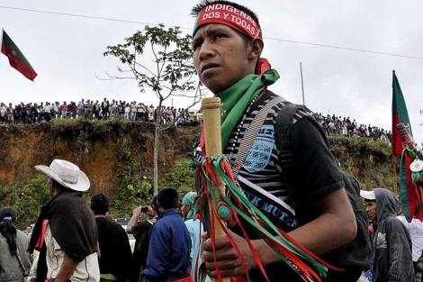 Un indgena en la celebracin de los 40 aos del Consejo Regional Indgena del Cauca. | Efe