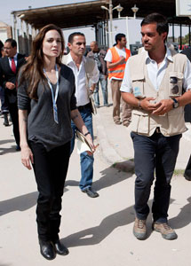 Angelina Jolie durante la visita. I AP
