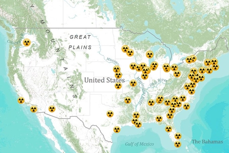 Mapa interactivo de centrales nucleares EEUU. | www.esri.com