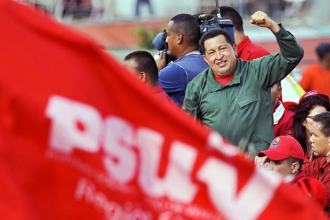 Hugo Chvez en una manifestacin en Caracas el pasado 1 de mayo. | AFP
