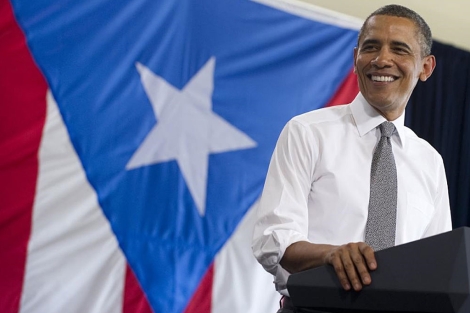 El presidente Obama durante su conferencia en San Juan. | AFP