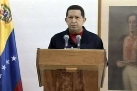 Chvez durante su discruso en la televisn venezolana. I AP