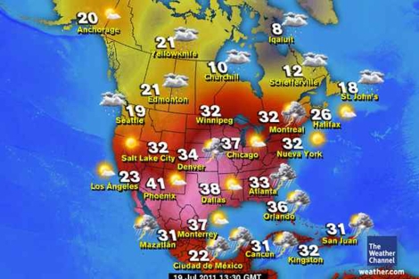 Pronstico de temperaturas en Norte Amrica. | weather.com