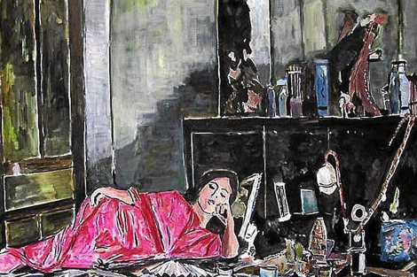 Obra 'Opium' de Bob Dylan exhibida en la galera Gagosian de Nueva York.