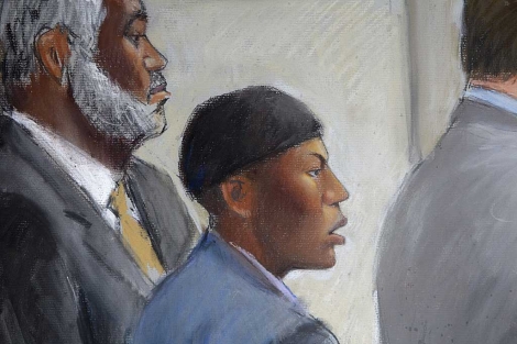 Un dibujo muestra a Abdulmutallab durante un momento del juicio. | AP