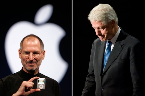 Steve Jobs y Bill Clinton, en dos imgenes de archivo. | AFP/AP