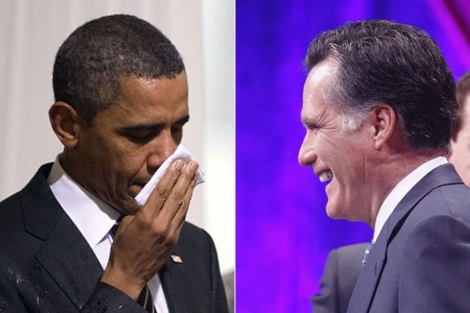 El presidente de EEUU, Barack Obama , y el ex gobernador de Massachusetts Mitt Romney.