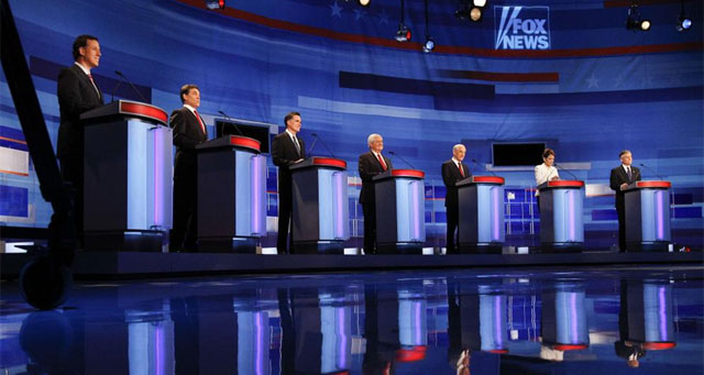 Imagen de los precandidatos en uno de los últimos debates televisados. | Afp