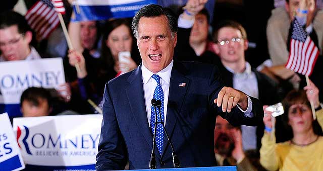 Mitt Romney, aclamado por sus seguidores en Boston. | Afp