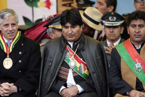Evo Morales en su primer acto tras salir del hospital.| Reuters