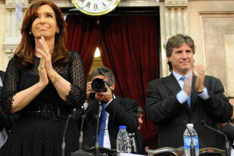 La presidente, Cristina Fernndez, junto al vicepresidente, Amado Boudou. | Efe
