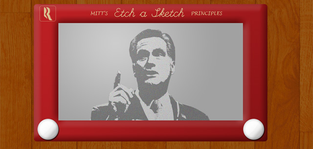 Imagen de la pgina creada por Gingrich para criticar al candidato del Telesketch, Mitt Romney.